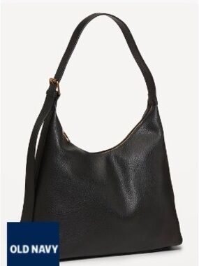 Old Navy Black Pebbled Hobo Shoulder Tote